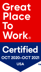 Great Place to work. Certified October 2020 - 2021, USA, greatplacetowork.com
